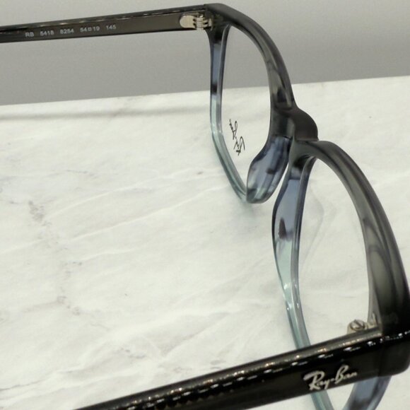 Ray-Ban RB5418 8254 Polished Striped Gray & Blue Square Eyeglasses Frames 56-19 - Picture 9 of 10